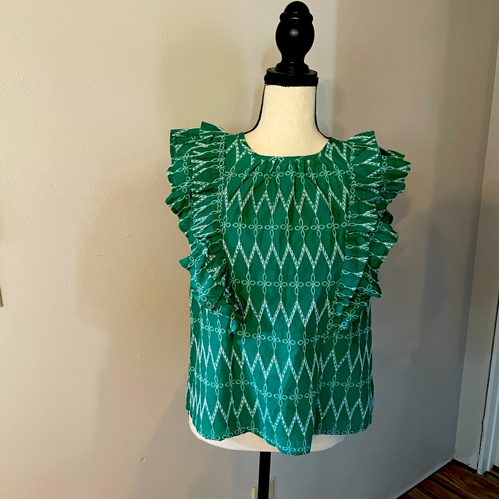 Universal Thread 100% Cotton Embroidered top, extra small. cap sleeve. NWT